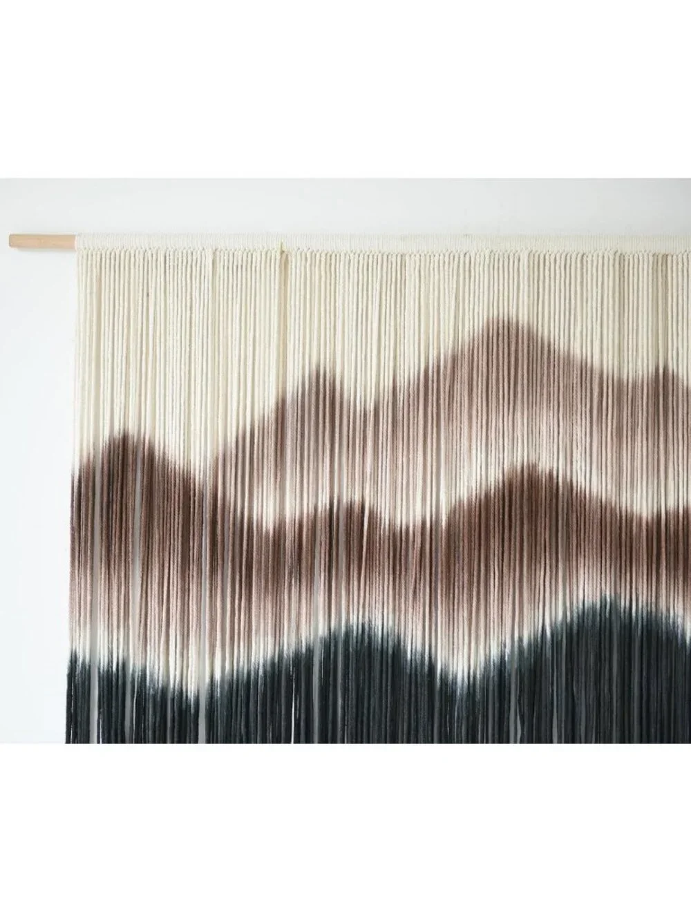 Boho Macrame Wall Hanging - Mountain Dip Dyed Fiber Art Decor 57